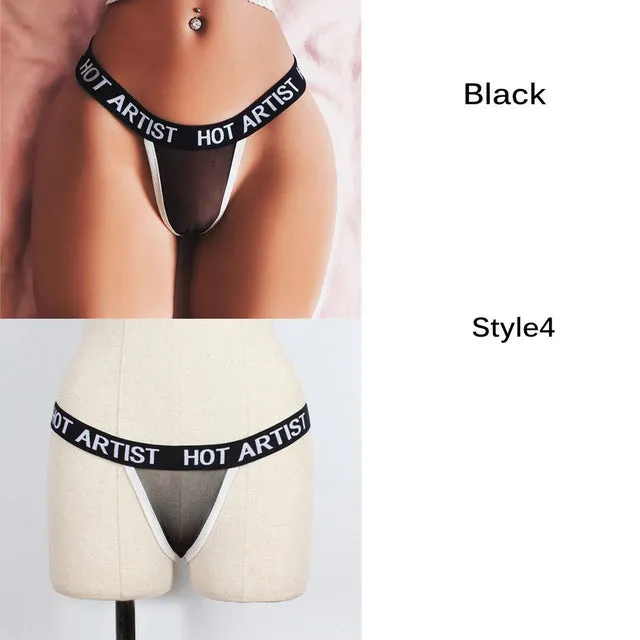 1Pc Fashion Women Spring Summer Sexy Lace Bandage Hollow Panties Transparent G-String Thongs Elastic Straps Underwear