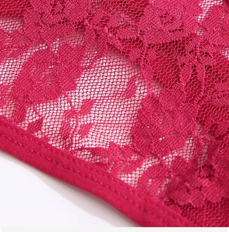 2 pack Women's Underwear Lace Panties Floral Lingerie Panties Thong G-String Pantys Perspective Intimates