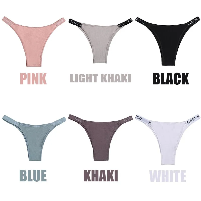 3 pack Cotton Mix Panties Letter Waist Underpants Lingerie Thong Pantys Underwear Intimates