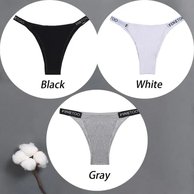 3 pack Cotton Mix Panties Letter Waist Underpants Lingerie Thong Pantys Underwear Intimates