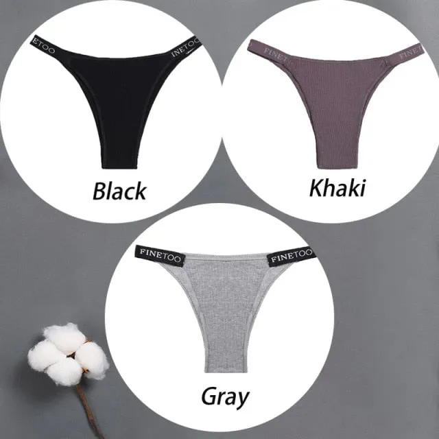 3 pack Cotton Mix Panties Letter Waist Underpants Lingerie Thong Pantys Underwear Intimates