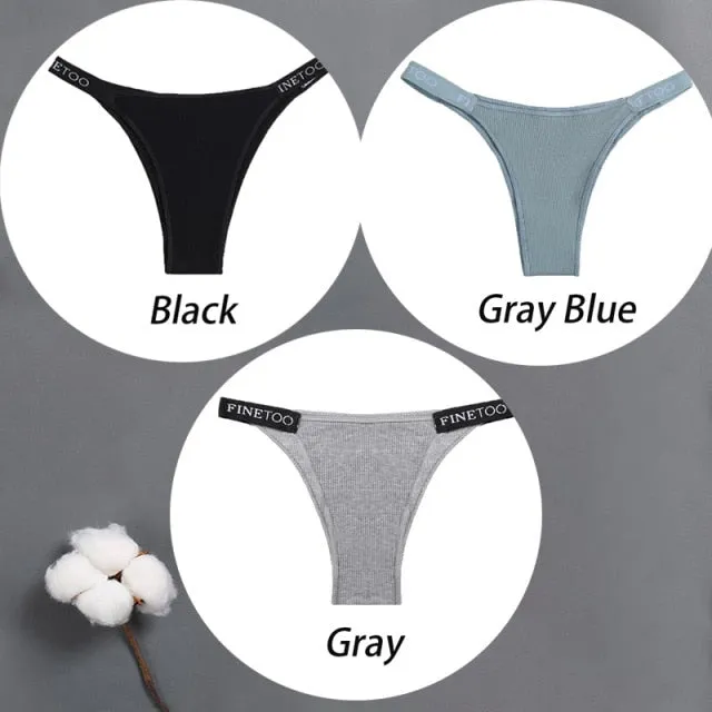 3 pack Cotton Mix Panties Letter Waist Underpants Lingerie Thong Pantys Underwear Intimates