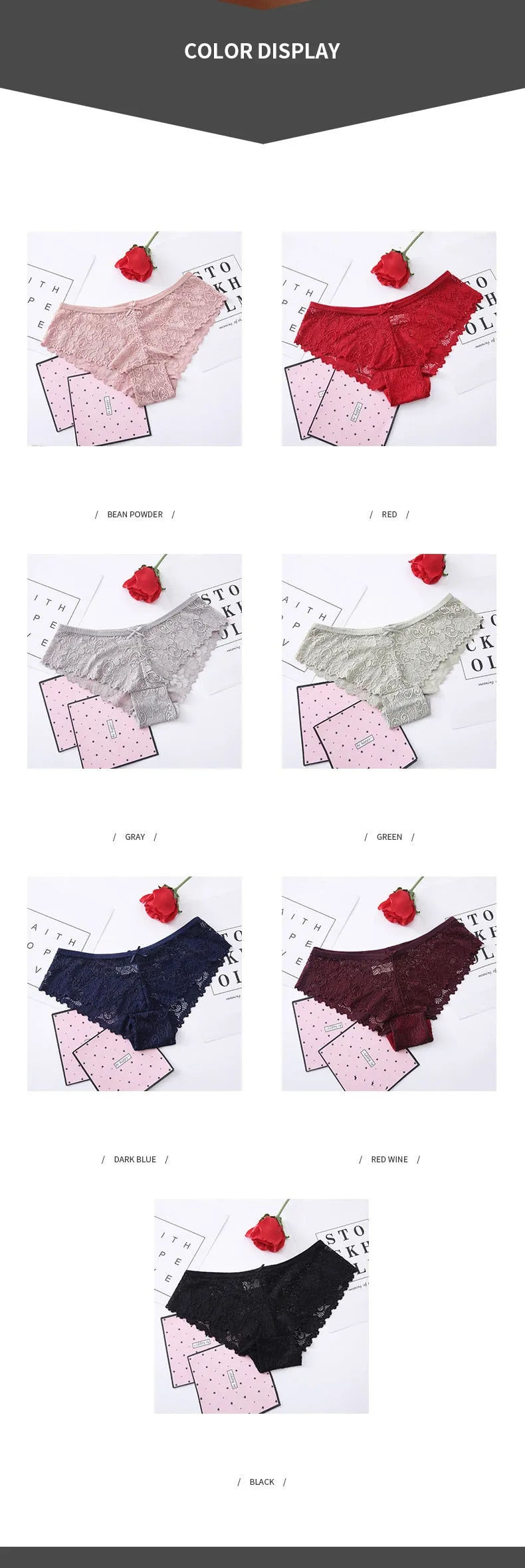 3 Pack Lace Sexy High Waist Thong Panties