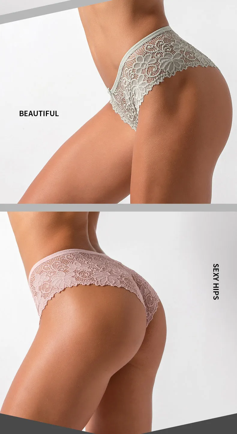 3 Pack Lace Sexy High Waist Thong Panties