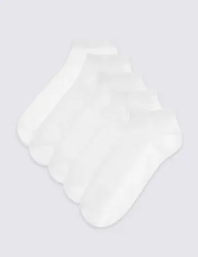 5 Pack Cotton Blend Trainer Liner Socks