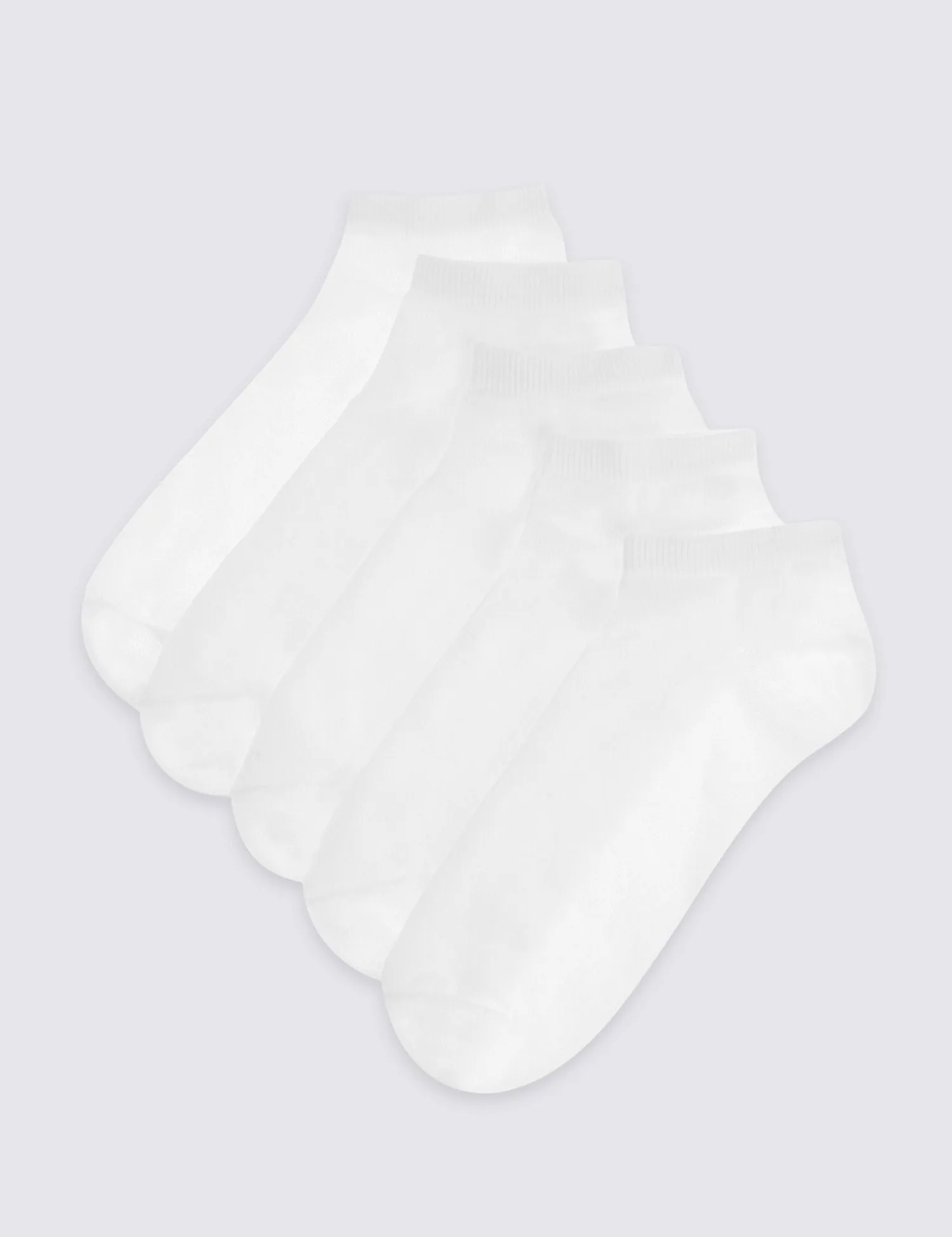 5 Pack Cotton Blend Trainer Liner Socks