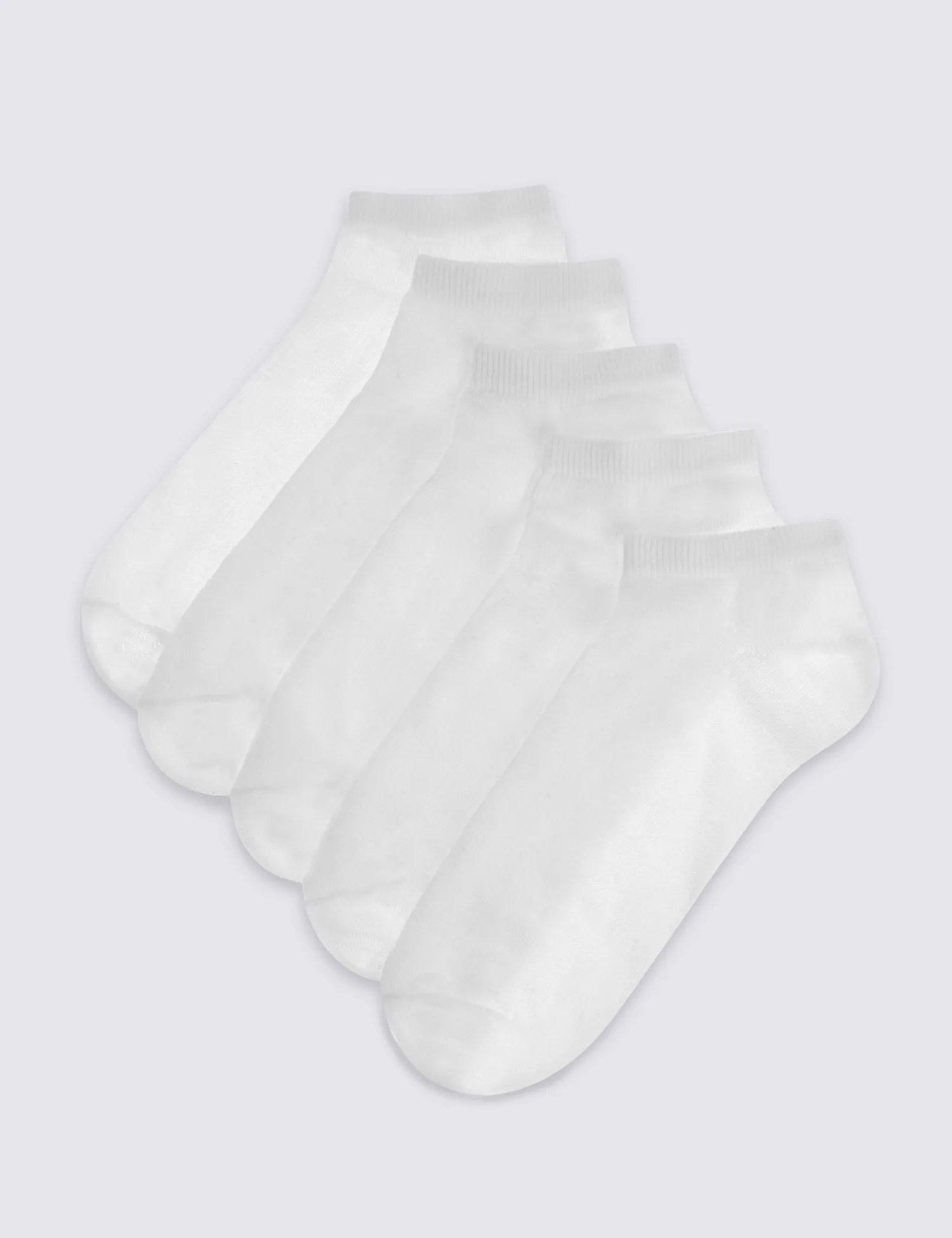 5 Pack Cotton Blend Trainer Liner Socks