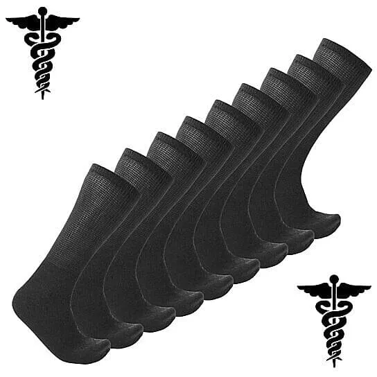 9-Pairs: Physician Approved Health Diabetic Crew Circulatory Socks