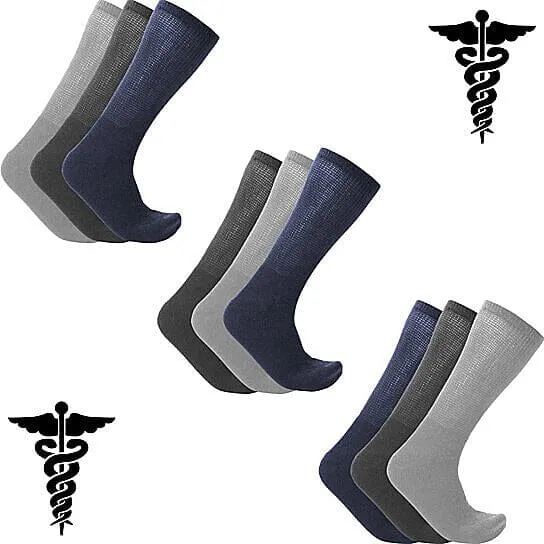 9-Pairs: Physician Approved Health Diabetic Crew Circulatory Socks