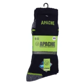 Apache Work Sock-(3 pairs) Burlington with Hydrovent Technology