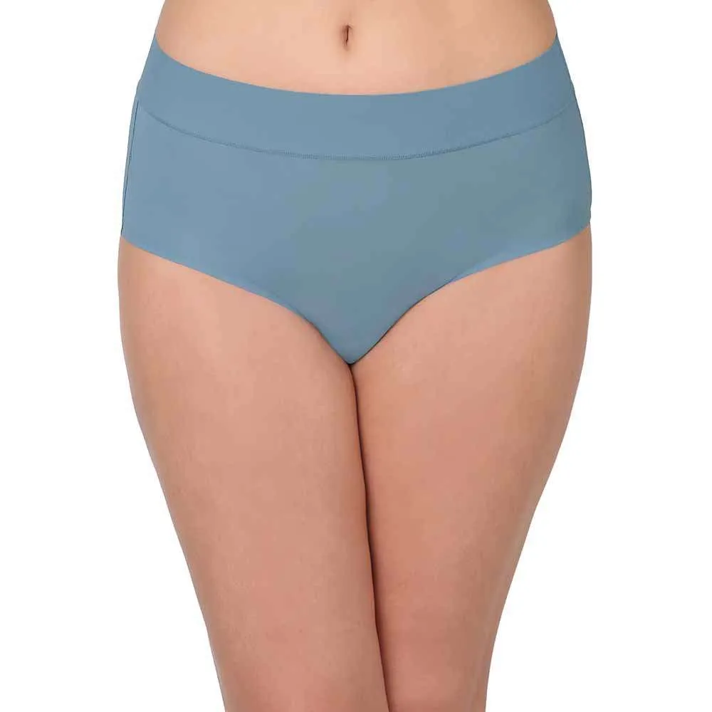 At Ease Mid Waist Medium Coverage Everyday Wear Hipster Panty - Blue