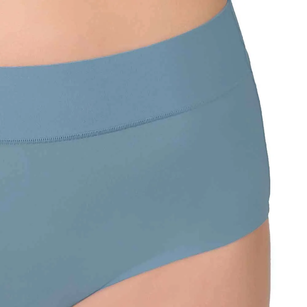 At Ease Mid Waist Medium Coverage Everyday Wear Hipster Panty - Blue