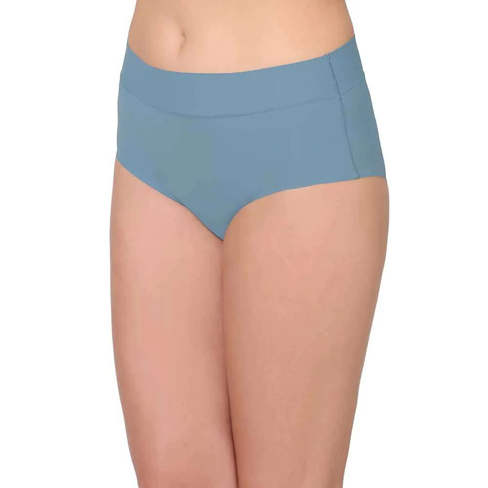 At Ease Mid Waist Medium Coverage Everyday Wear Hipster Panty - Blue