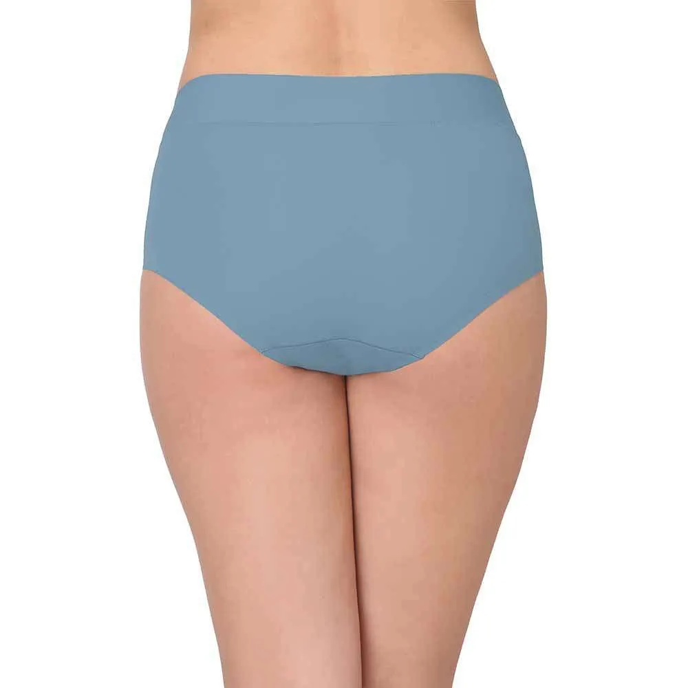 At Ease Mid Waist Medium Coverage Everyday Wear Hipster Panty - Blue