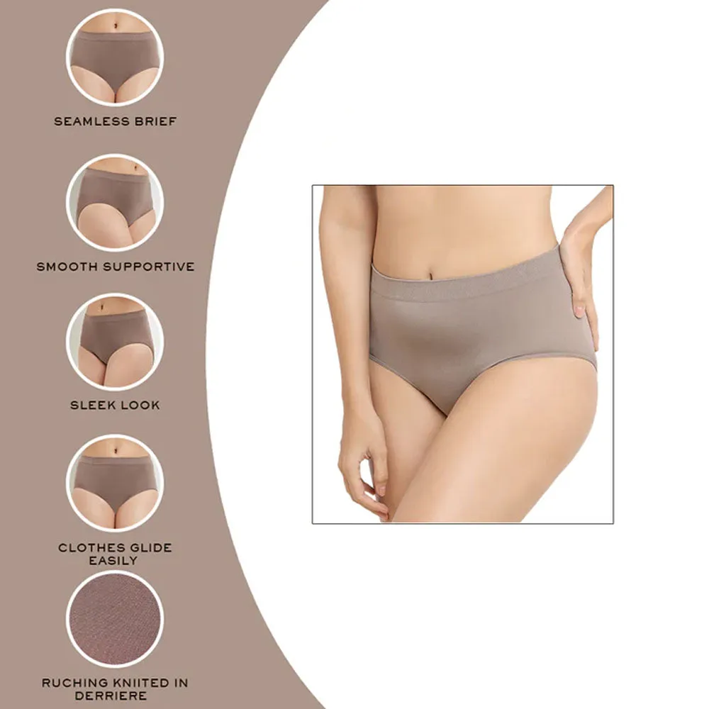 B-Smooth High Waist Full Coverage Everyday Wear Brief Panty - Coffee