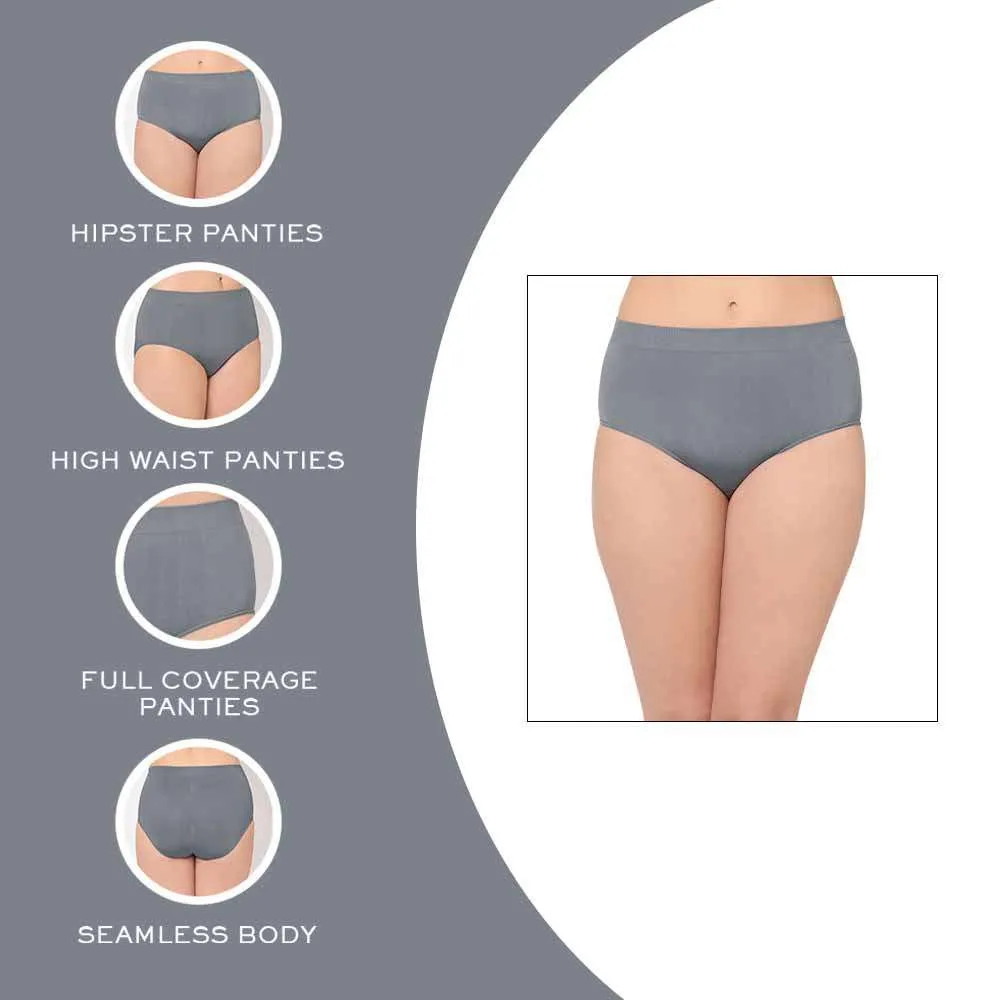 B-Smooth High Waist Full Coverage Everyday Wear Brief Panty - Grey