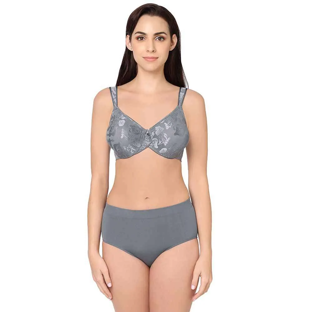 B-Smooth High Waist Full Coverage Everyday Wear Brief Panty - Grey