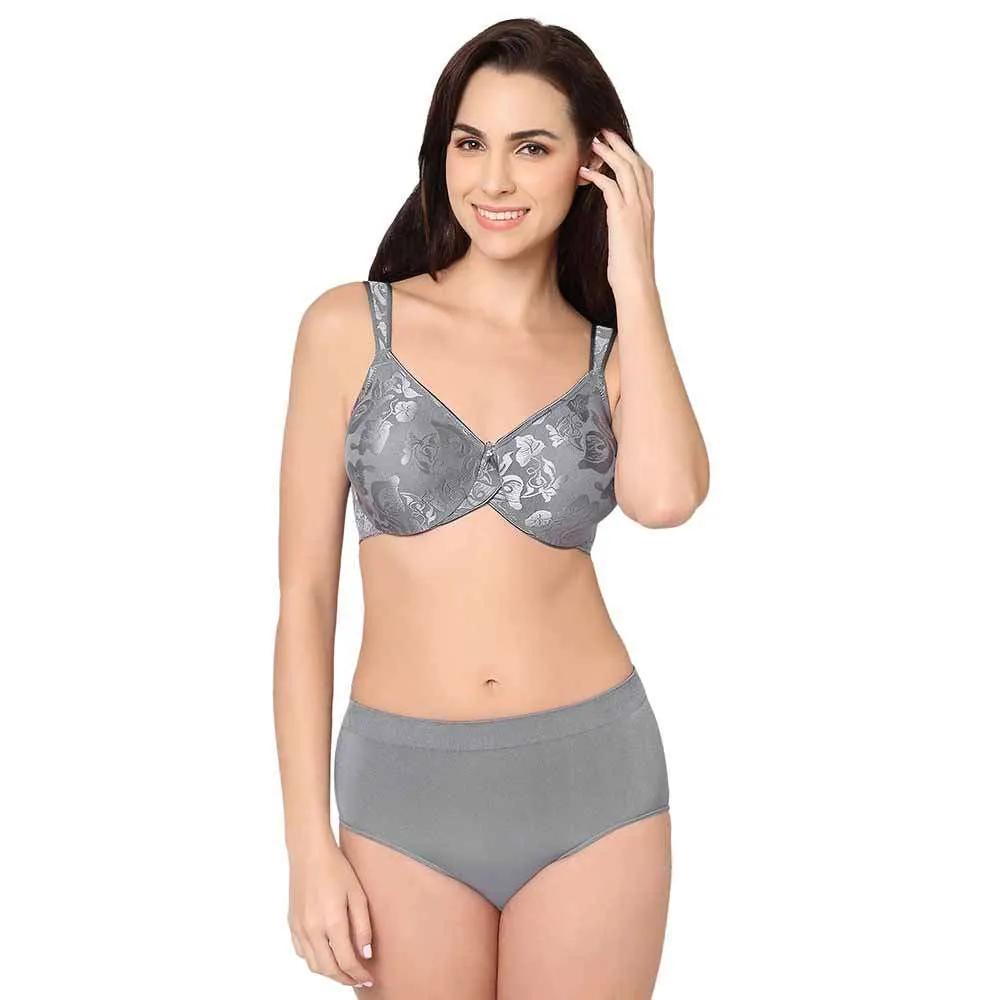 B-Smooth High Waist Full Coverage Everyday Wear Brief Panty - Grey