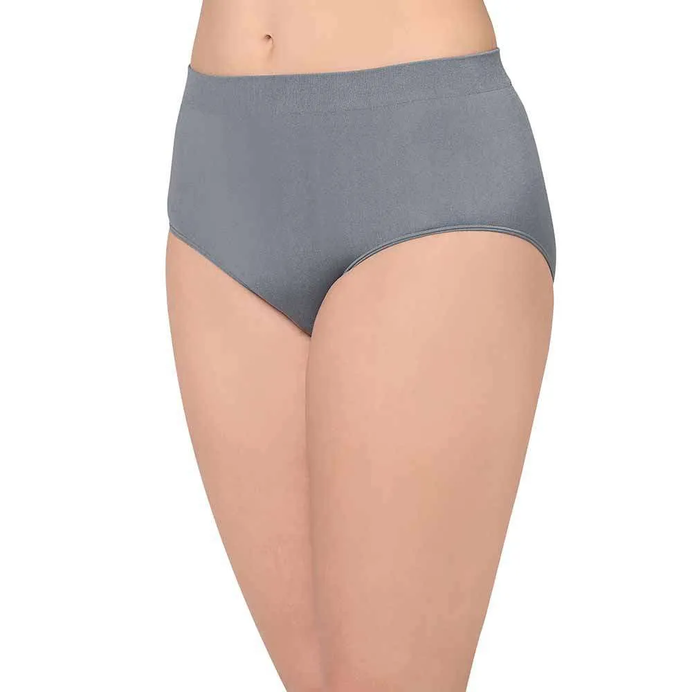 B-Smooth High Waist Full Coverage Everyday Wear Brief Panty - Grey