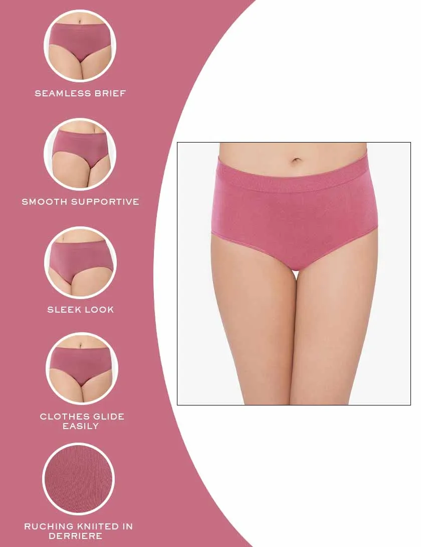 B-Smooth High Waist Full Coverage Everyday Wear Brief Panty - Pink