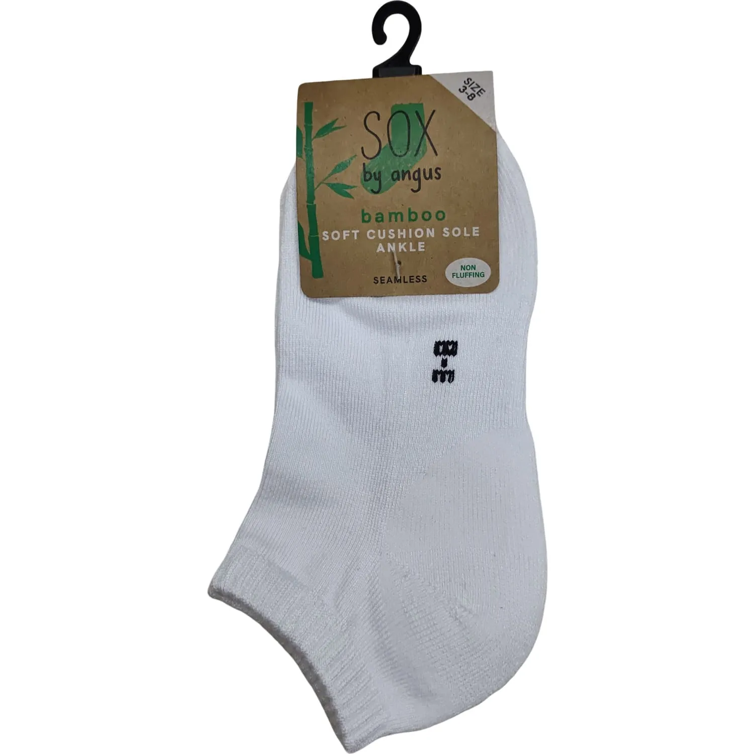 Bamboo Cushion Anklet Sport socks - White