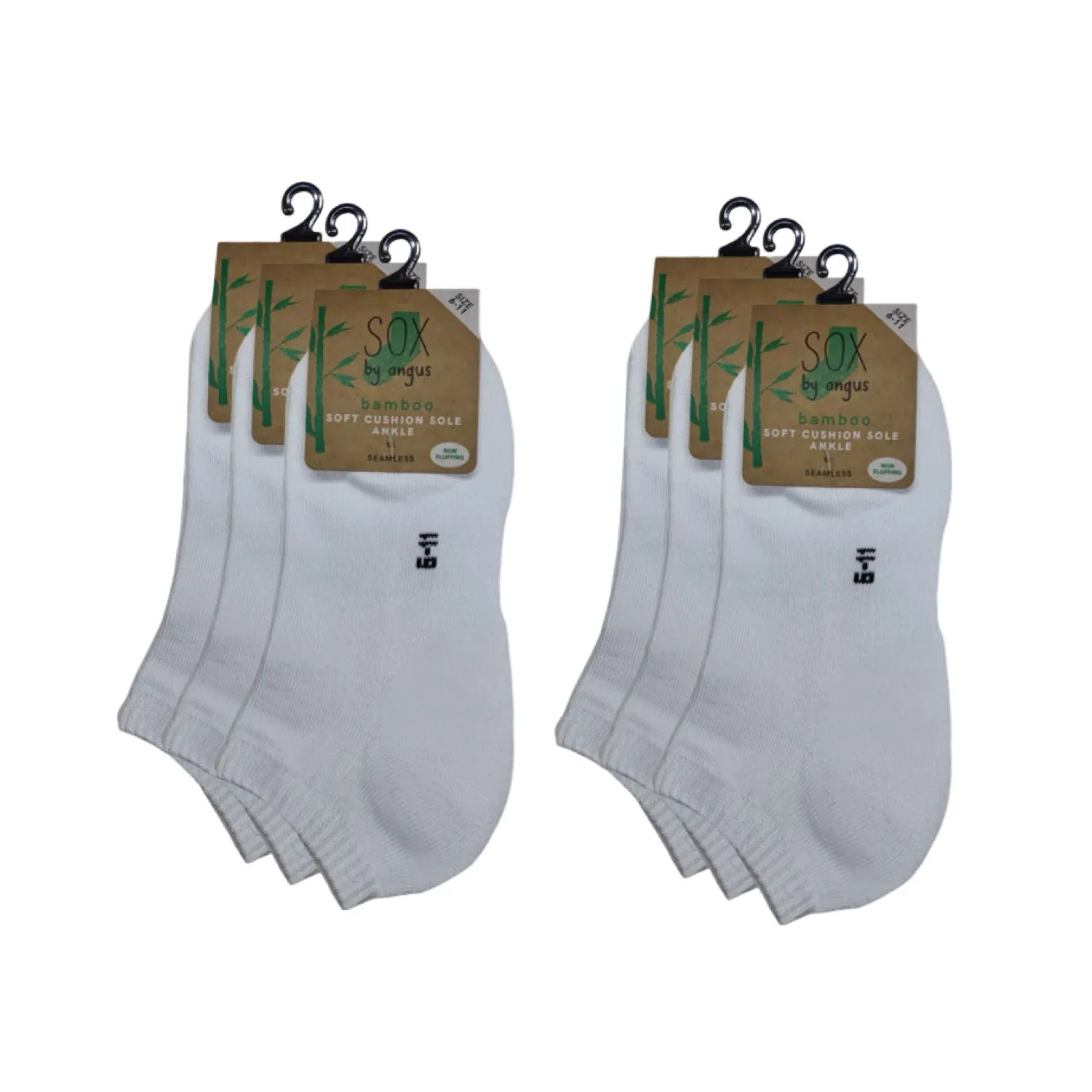 Bamboo Cushion Anklet Sport socks - White