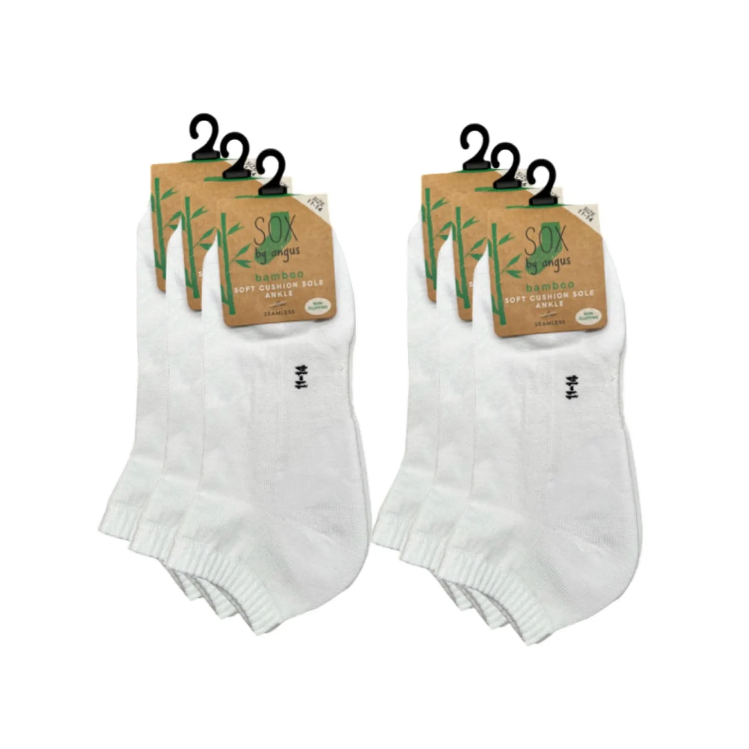 Bamboo Cushion Anklet Sport socks - White