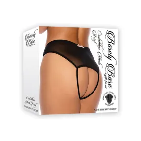 Barely B Crotchless Mesh Brief Blk Os