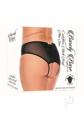 Barely B Crotchless Mesh Brief Blk Pls