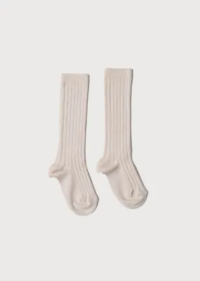 Beige Ribbed Knee-High Socks (3mths-8yrs)