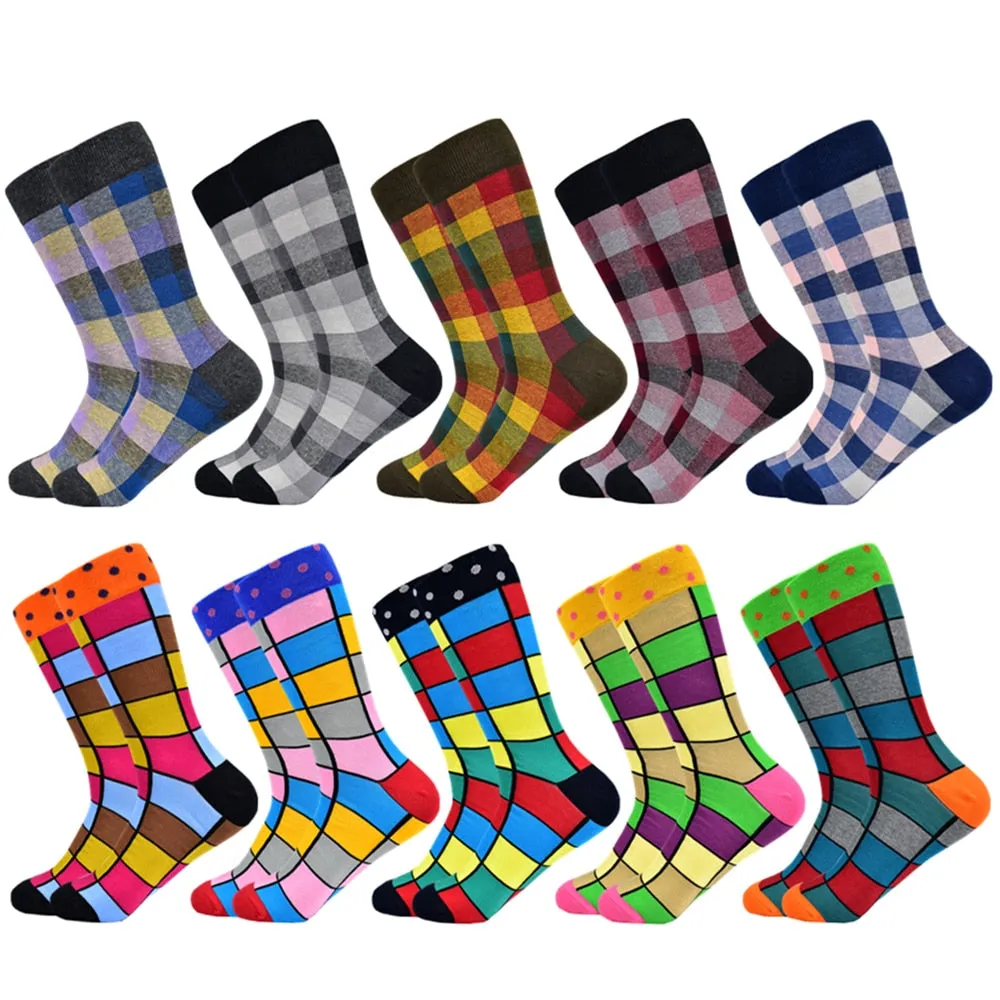 Casual Business Happy Combed Breathable Socks For Men