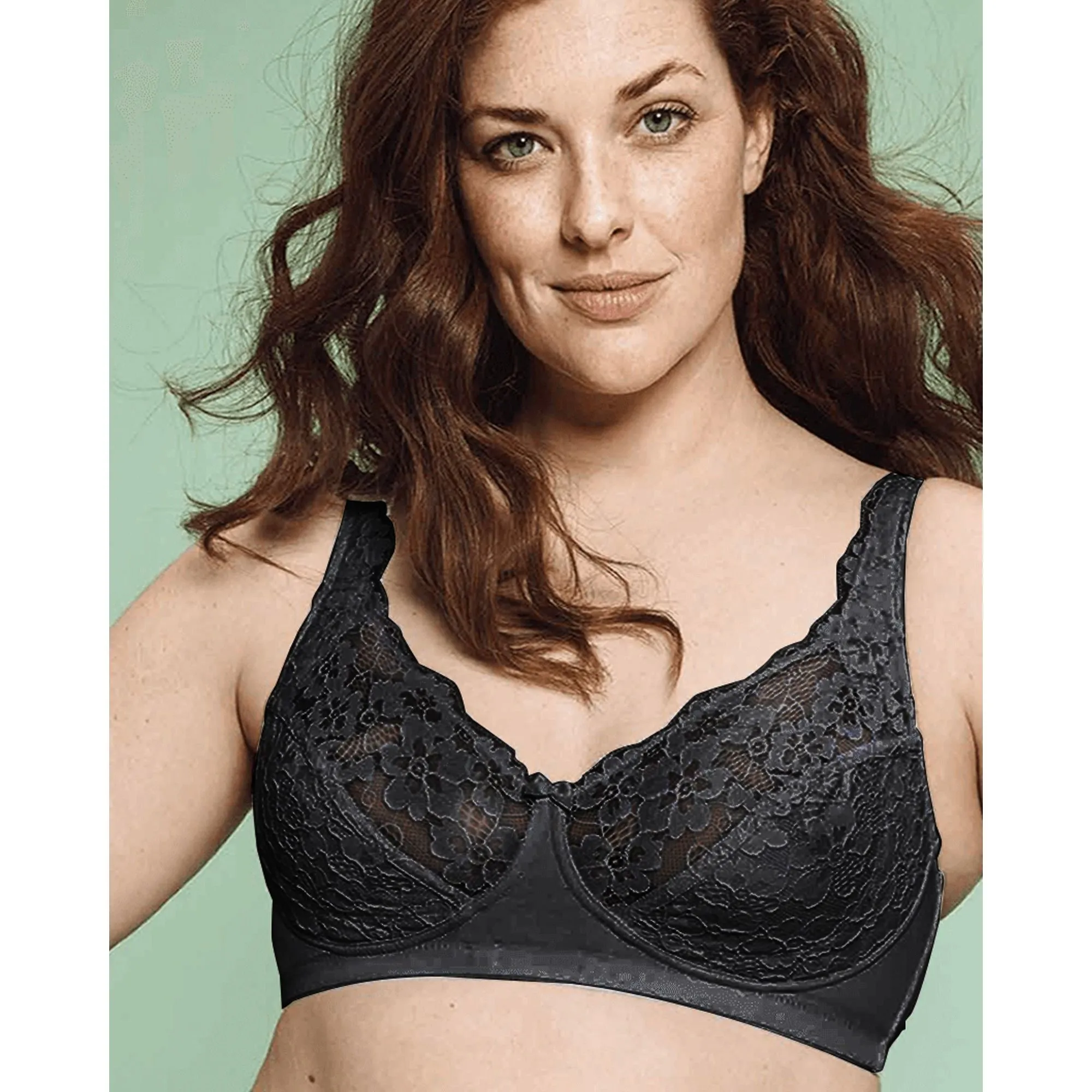 Cotton-Lined Wirefree Lace Bra