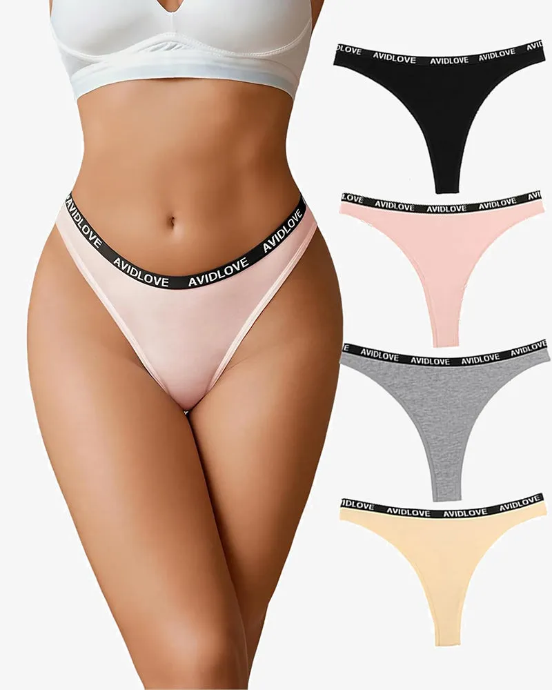 Cotton Stretchy Panties Low Rise Thong