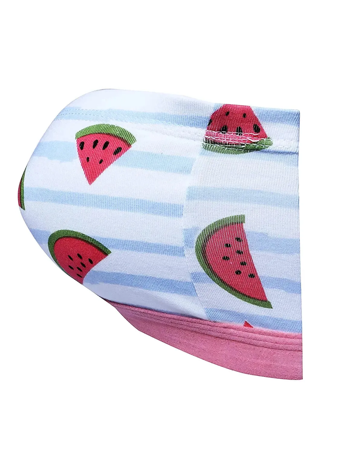 Double-layer Cotton Strapless Bra | Non Padded Bandeau | White Watermelon Print