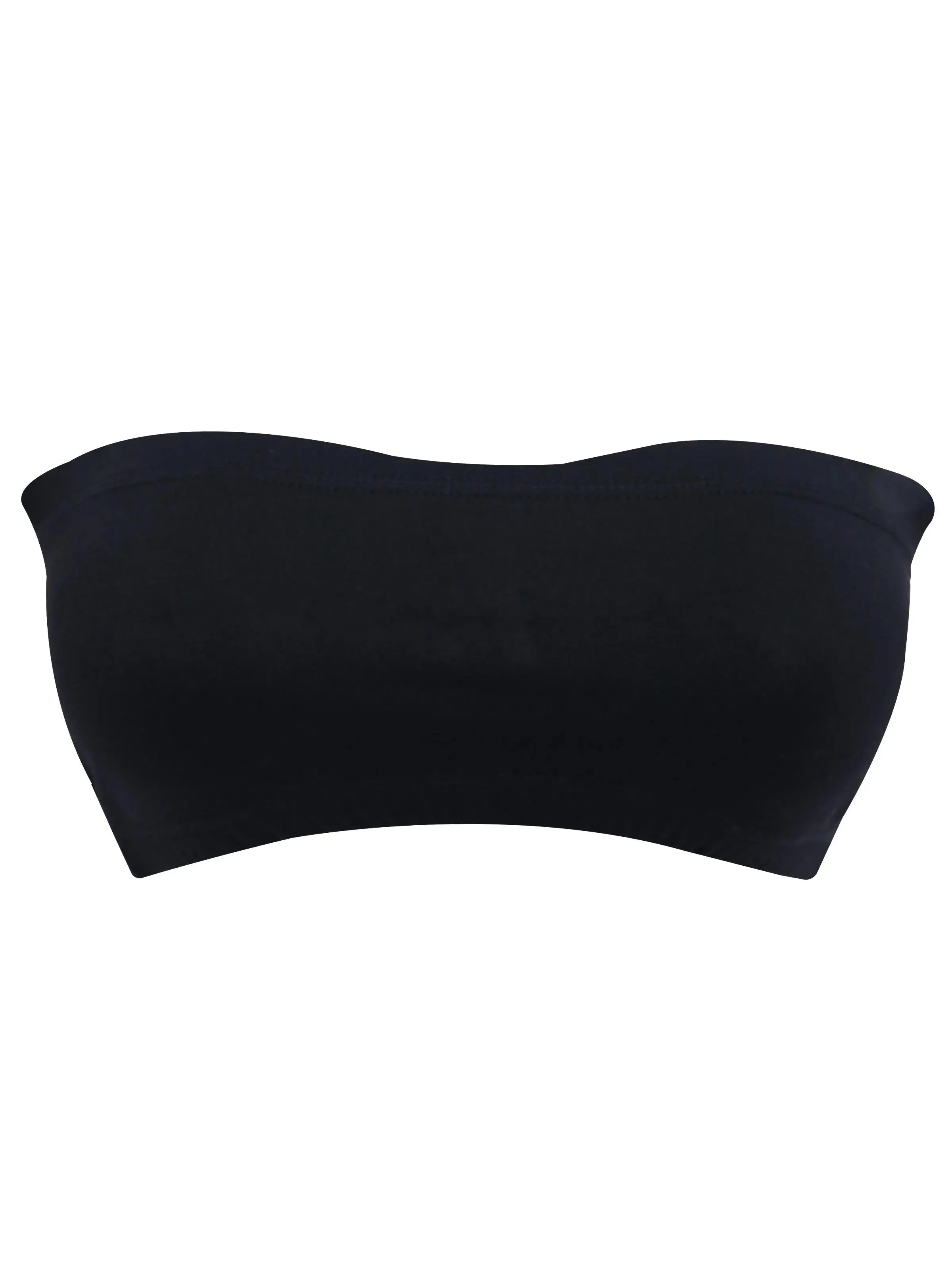 Double-Layer Cotton Tube Bra | Solid Black | Non-Padded Strapless Bra