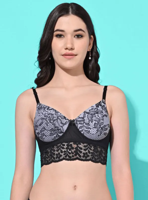 FIMS Fashion Padded Non-Wired Full Cup Bralette Black Color