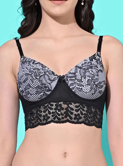 FIMS Fashion Padded Non-Wired Full Cup Bralette Black Color