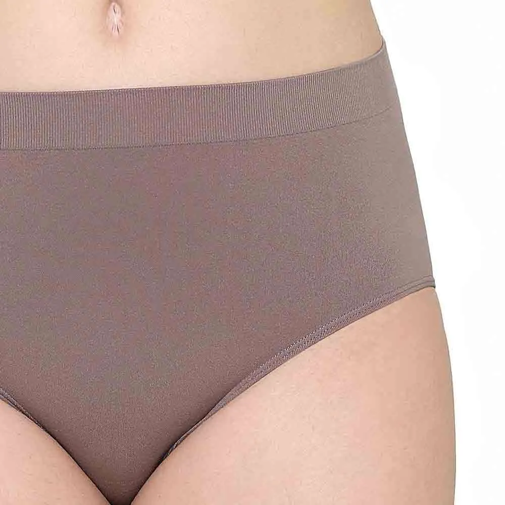 Firm Fit High Waist Full Coverage Everyday Wear Brief Panty - Brown