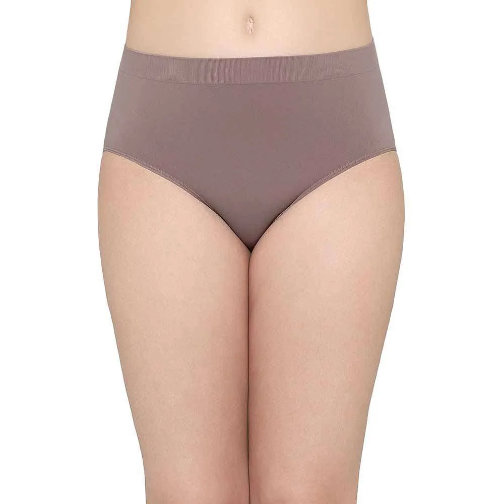 Firm Fit High Waist Full Coverage Everyday Wear Brief Panty - Brown