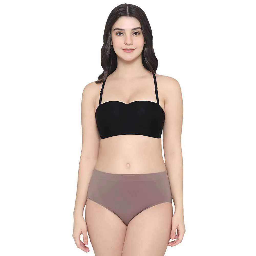 Firm Fit High Waist Full Coverage Everyday Wear Brief Panty - Brown