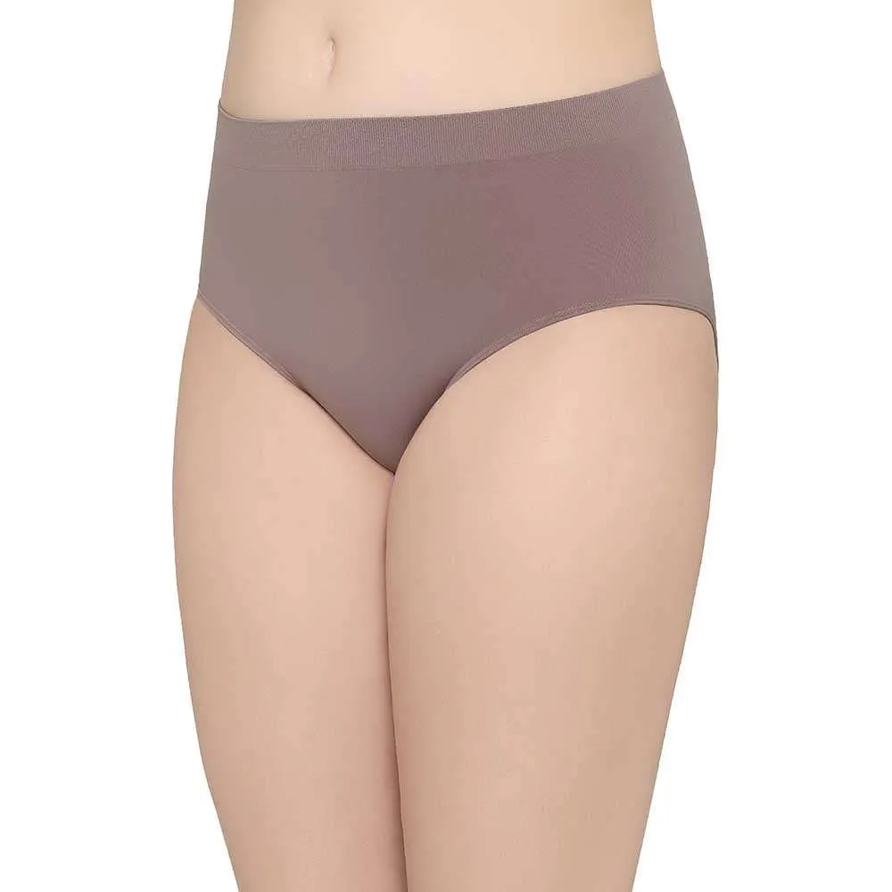 Firm Fit High Waist Full Coverage Everyday Wear Brief Panty - Brown