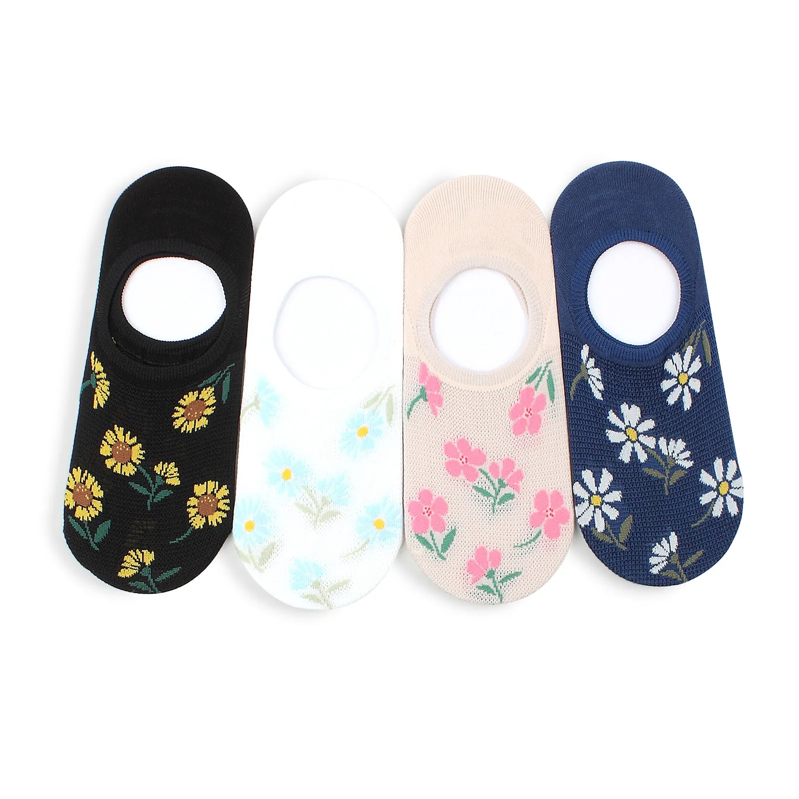 Flower printing women loafer socks mesh cool no show socks LI14