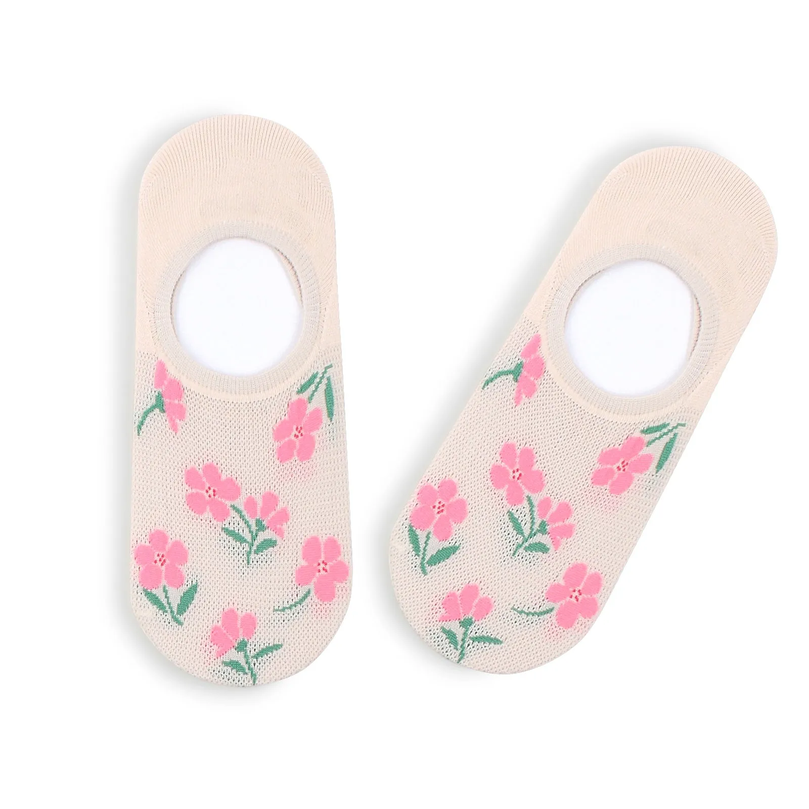 Flower printing women loafer socks mesh cool no show socks LI14