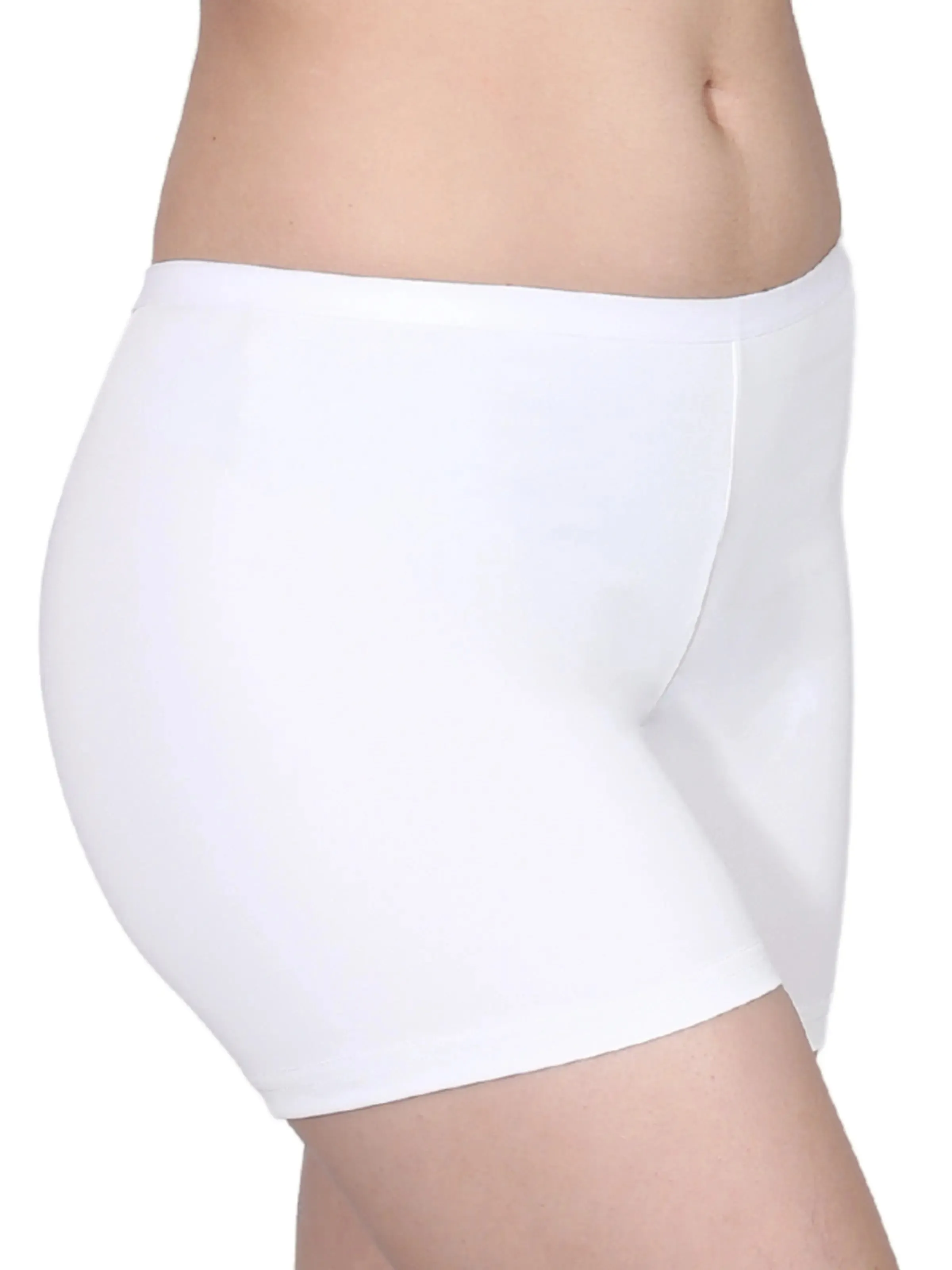 Full Coverage High Waist Long Panties with Gusseted Crotch and No Side Seams in Black and White Pack-of-2