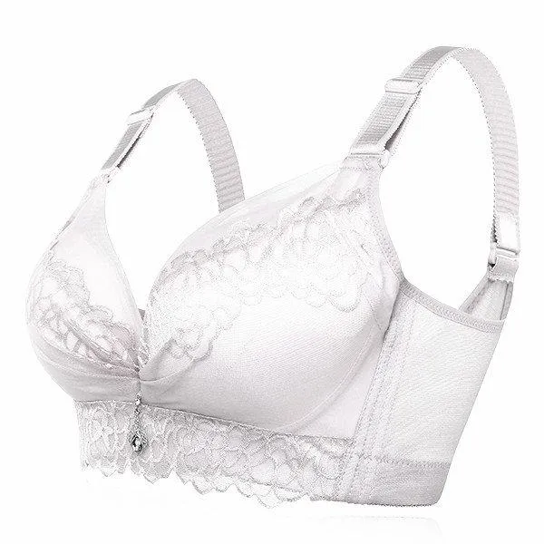 Gather Wireless Deep Plunge Busty Lace-trim Adjustable Bras