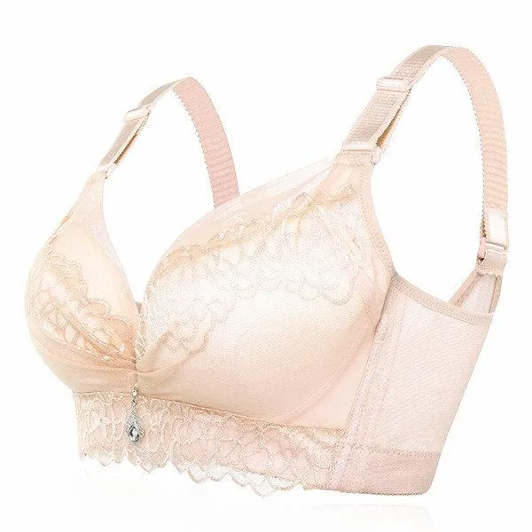 Gather Wireless Deep Plunge Busty Lace-trim Adjustable Bras