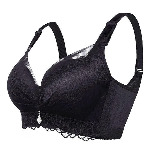 Gather Wireless Deep Plunge Busty Lace-trim Adjustable Bras