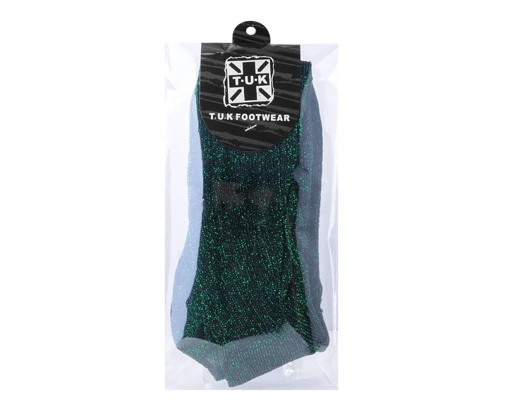 Green Ribbed Glitter Sock