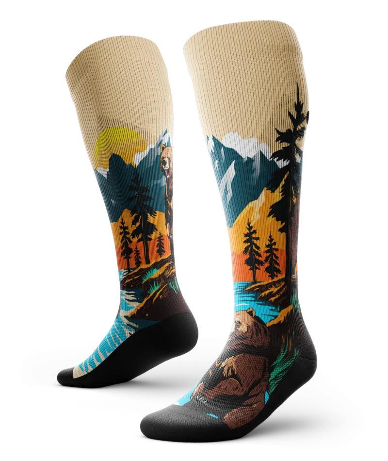 Grizzly Bear Knee High Compression Socks