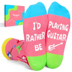 Guitar Gifts for Girls Boys - Crazy Socks Guitar Lovers Gifts for Kids, Heavy Metal Gifts Music Gifts